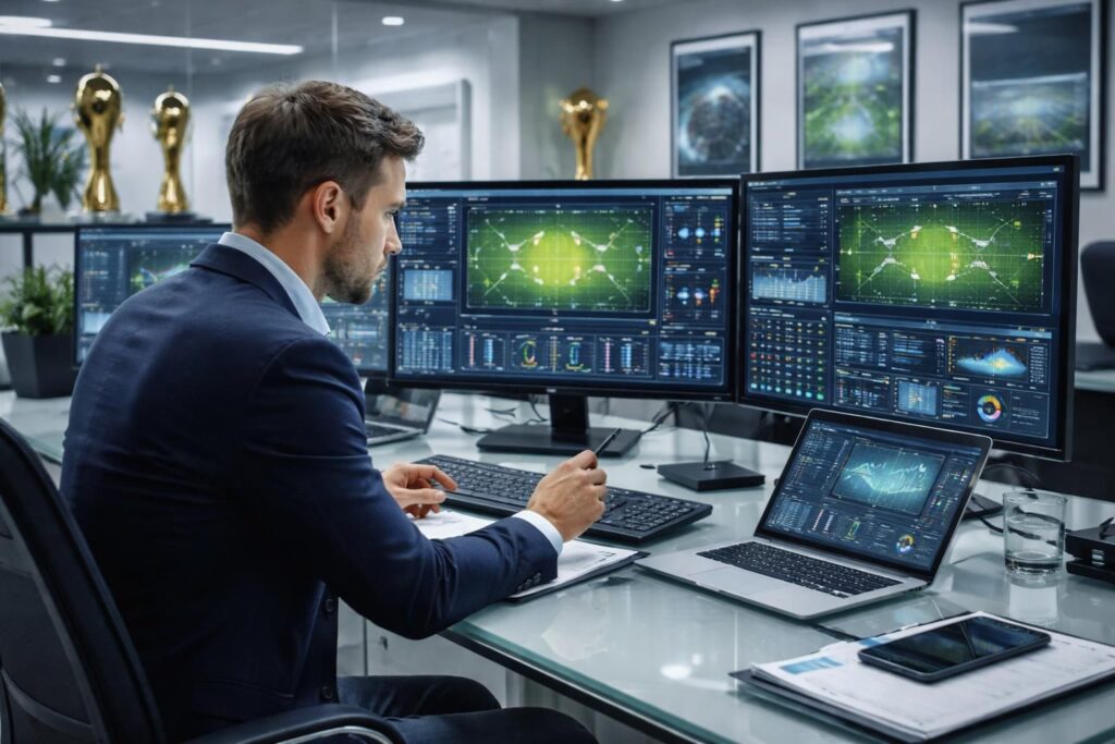 service d'analyse statistique professionnelle dédié aux clubs de football et recruteurs sportifs, utilisant des techniques de data analytics pour optimiser les performances et les recrutements.