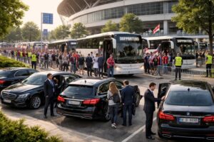 assurez vos déplacements vers les matchs de football en toute sécurité avec nos services de vtc et navettes dédiées, pratiques et fiables.